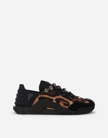 Tenisky a topánky Dolce & Gabbana Leopard-print Cotton Ns1 Slip-on Čierna | CK1810AO53889738, 0