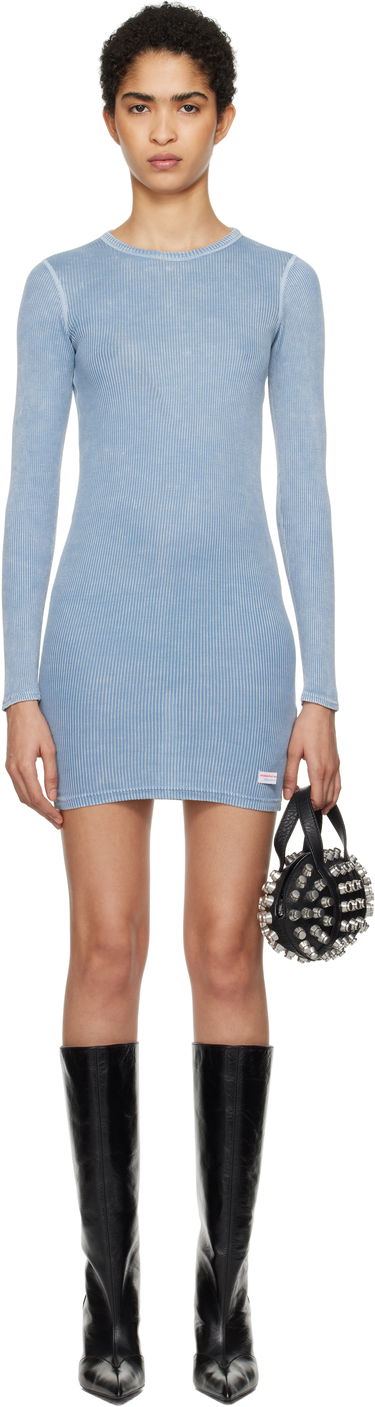 Šaty Alexander Wang Alexander Wang Long Sleeve Crewneck Minidress Modrá | 8C1246646W, 0