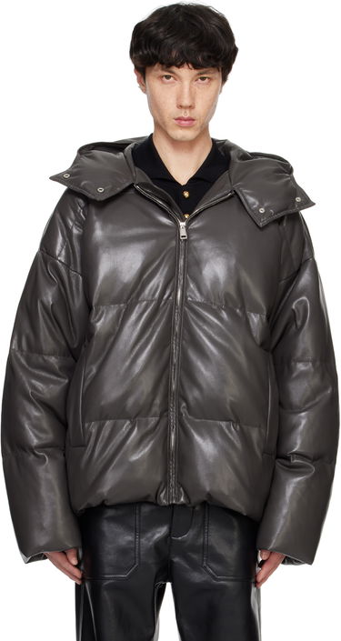 Prešívaná bunda Nanushka Nanushka Vili Vegan Leather Puffer Jacket Šedá | NM24FWJK01769, 0