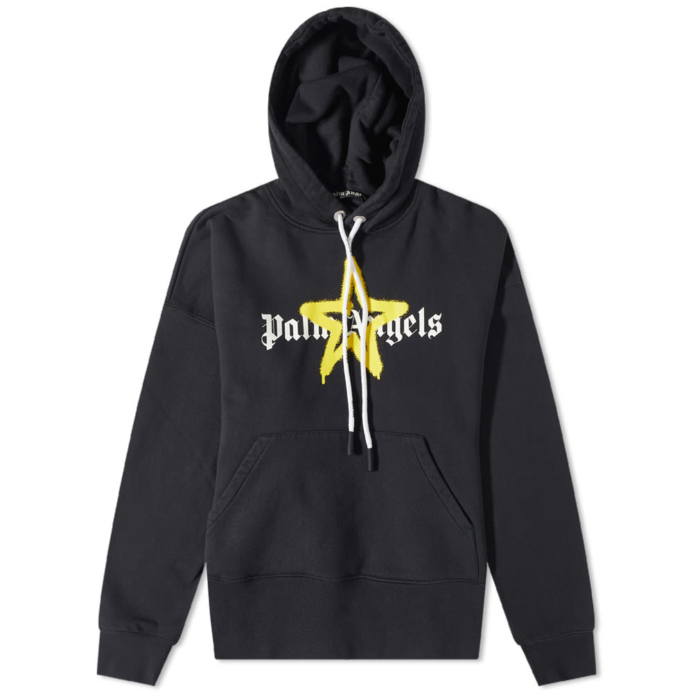 Mikina Palm Angels Star Sprayed Logo Popover Hoody Čierna | PMBB058C99FLE0071018, 0
