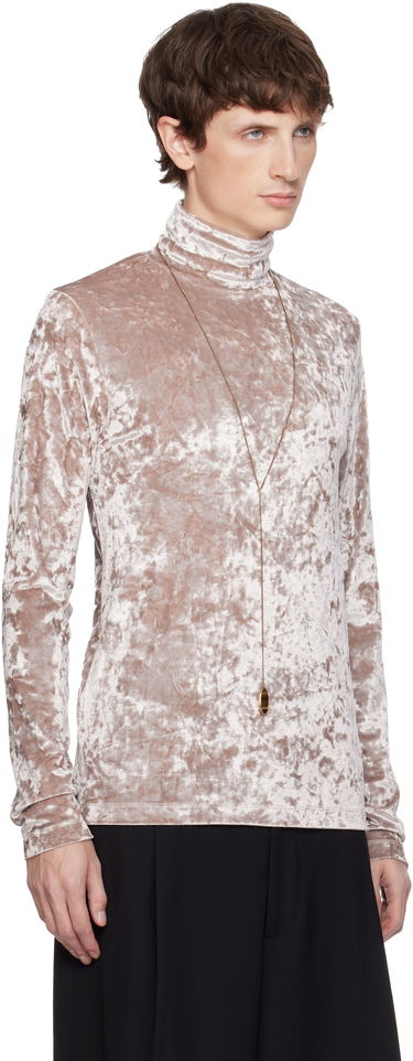 Sveter Dries Van Noten Dries Van Noten Crushed Velvet Long Sleeve High Neck Top Čierna | 252-021128-2329, 4