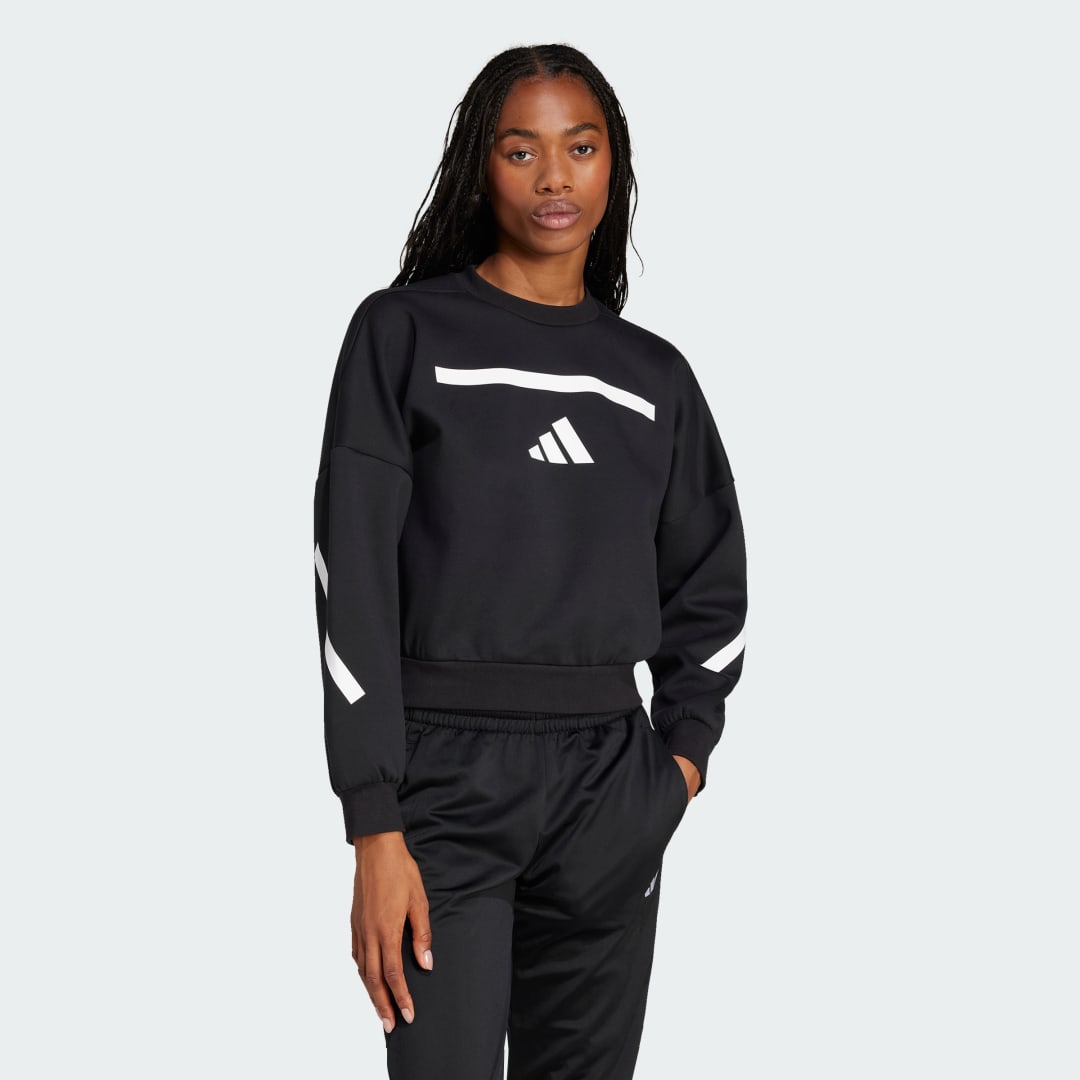 Mikina adidas Performance Z.N.E. Sportswear Crewneck Sweatshirt Čierna | JJ4775, 0