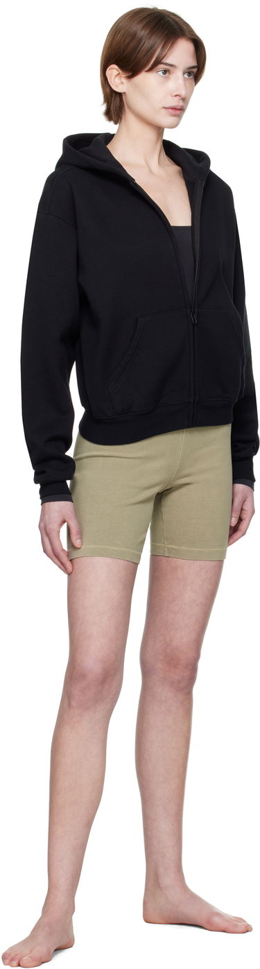 Mikina SKIMS SKIMS Cotton Fleece Classic Zip Hoodie Čierna | ZU-ZUP-8366W, 3