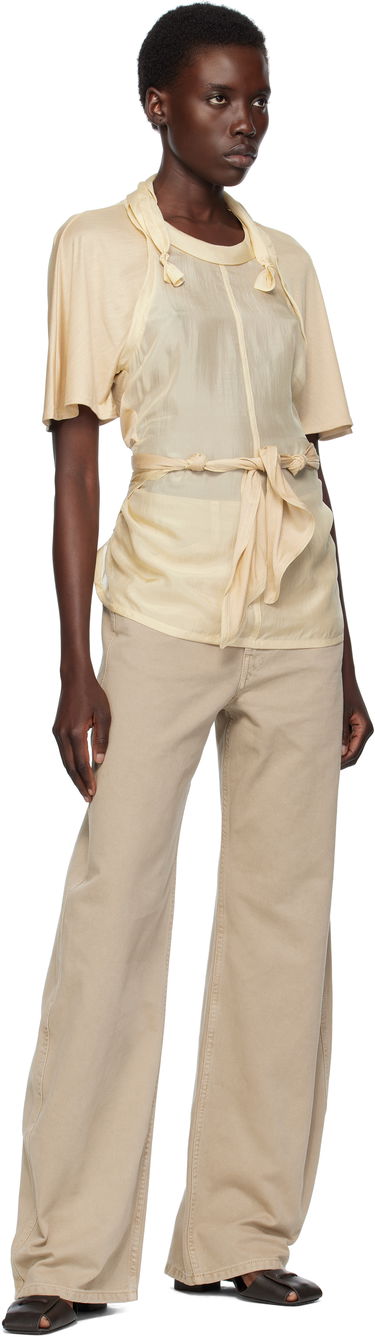 Tričká a tielka LEMAIRE Lemaire Mixed Fabric Knotted Top Béžová | TO1332 LF1373, 4