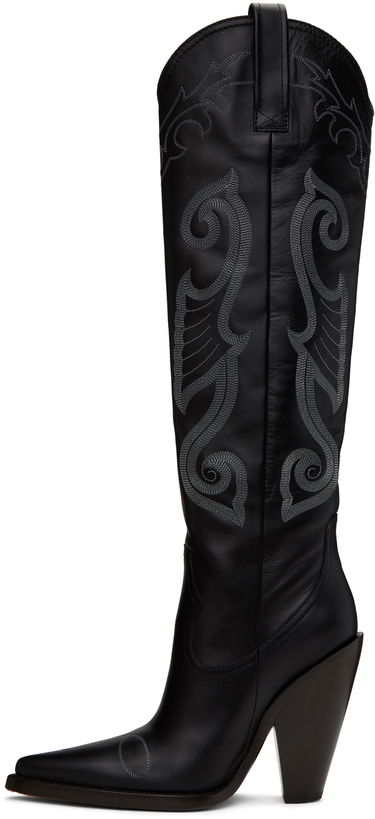Tenisky a topánky Moschino High Western Embroidered Boots Čierna | 3204 8794, 2