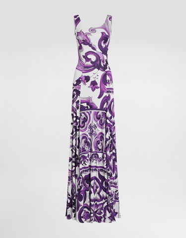 Šaty Dolce & Gabbana Dolce & Gabbana Majolica-Print Sleeveless Maxi Dress Fialová | F6DAOTFS8C0IP3TN, 0