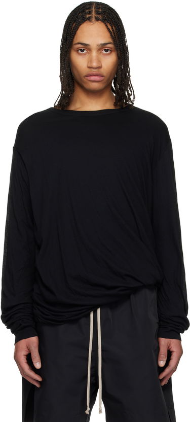 Tričko Rick Owens Rick Owens Hollywood Jumbo Double Long Sleeve T-Shirt Čierna | RU01E5258 UC, 0