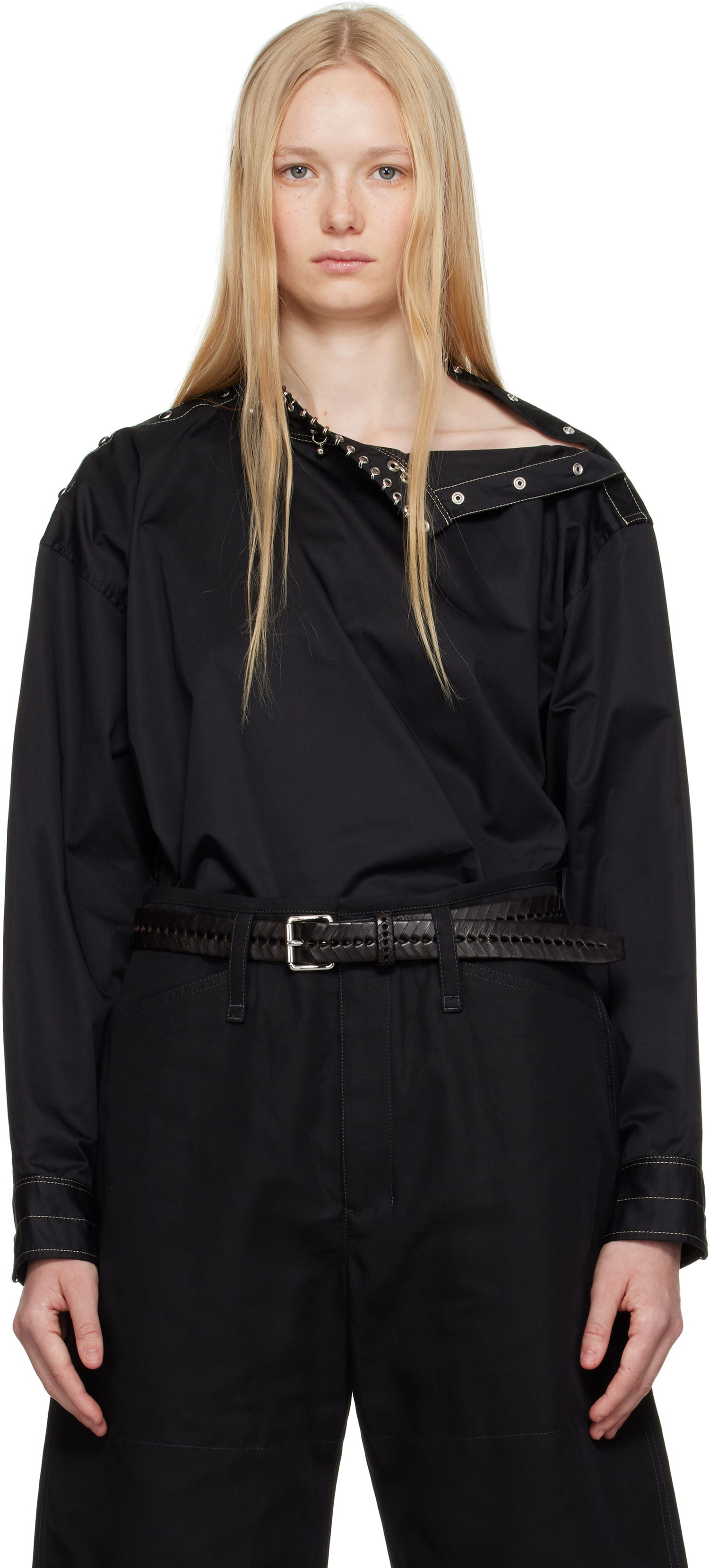 Košeľa LEMAIRE Lemaire Embellished One-Shoulder Top Čierna | TO1327 LF1207, 0