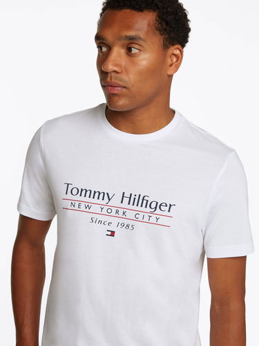 Tričko Tommy Hilfiger Tommy Hilfiger Logo Crew Neck T-Shirt Biela | MW0MW38621YBR, 3