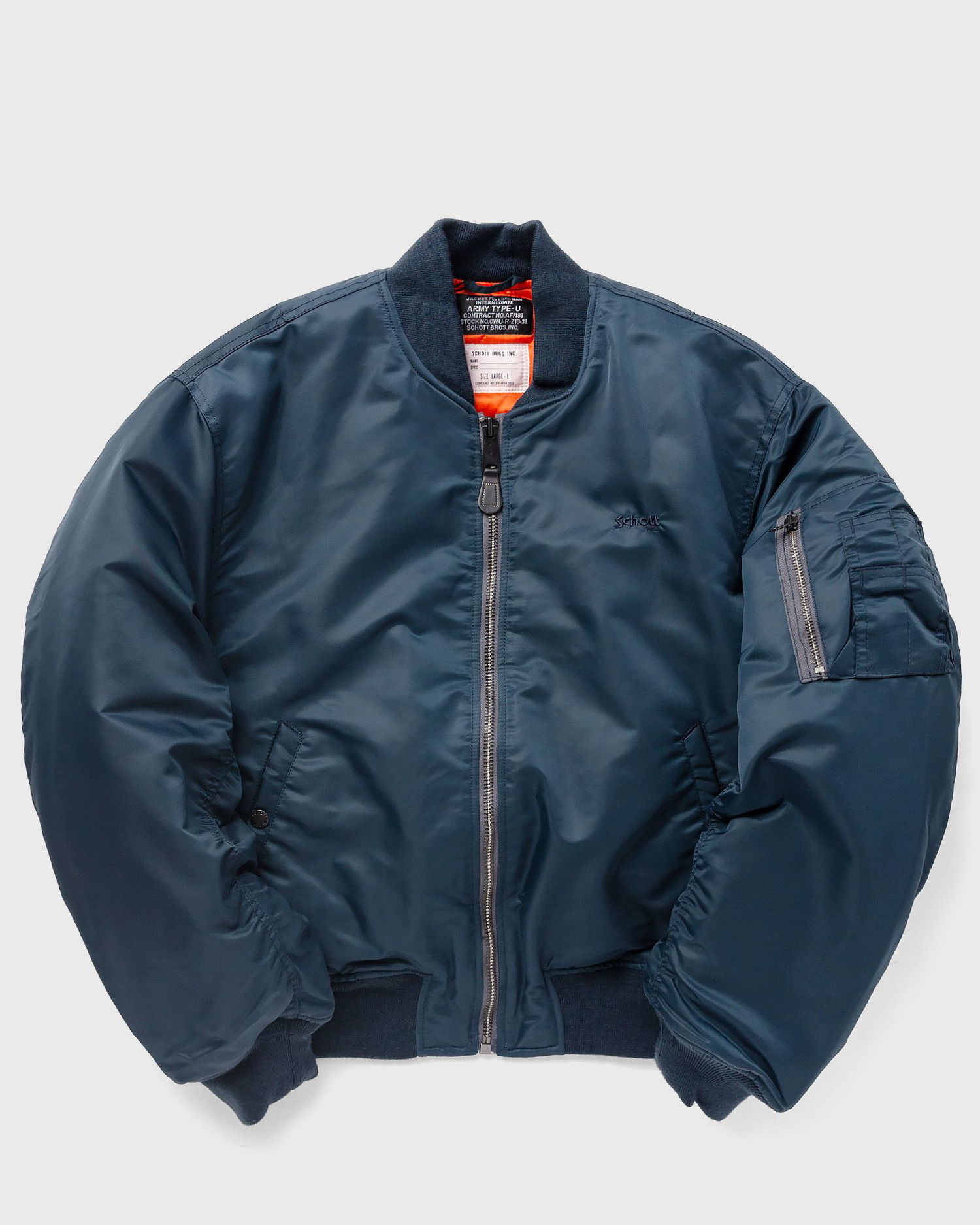Bomber bunda Schott NYC Oversized Bomber Jacket Modrá | AIRFORCE90RS-NAVY, 0