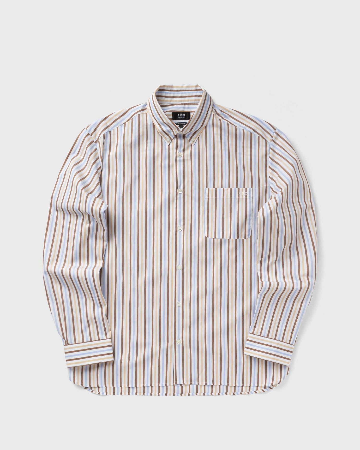 Košeľa A.P.C. Mateo Logo Striped Shirt Béžová | COHEI-H12599-BAI, 0