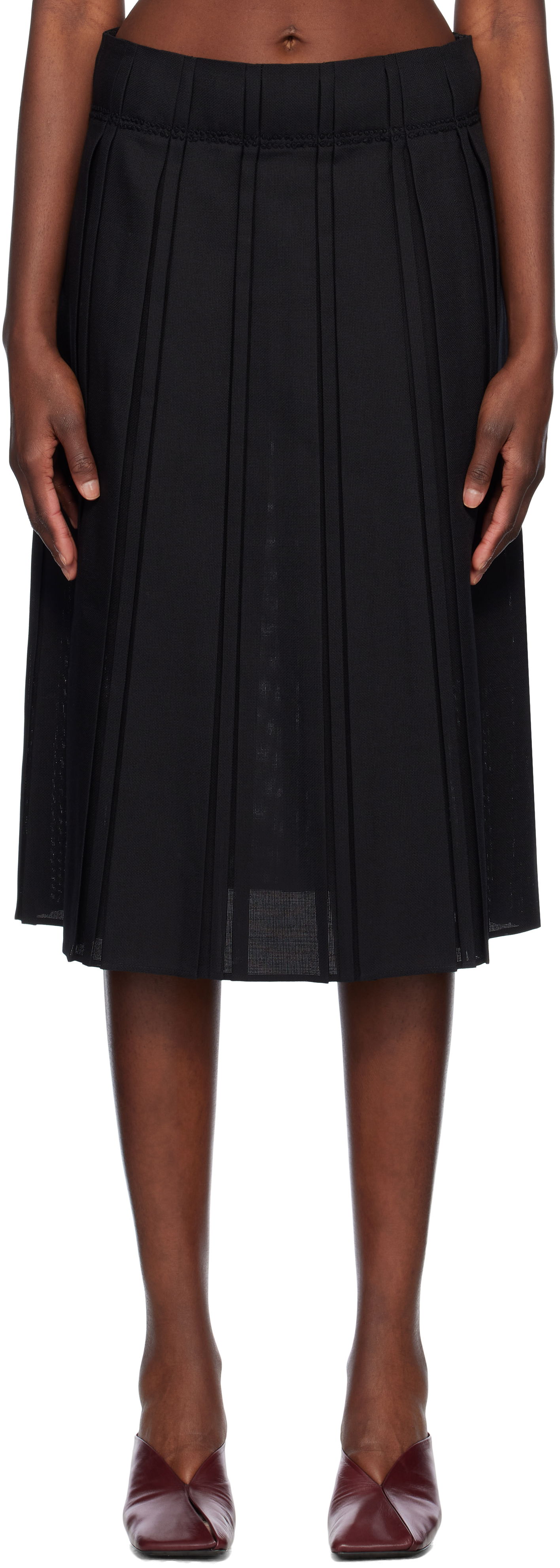 Sukňa Jil Sander Jil Sander Pleated Midi Skirt Čierna | J02MA0256_J40217, 0