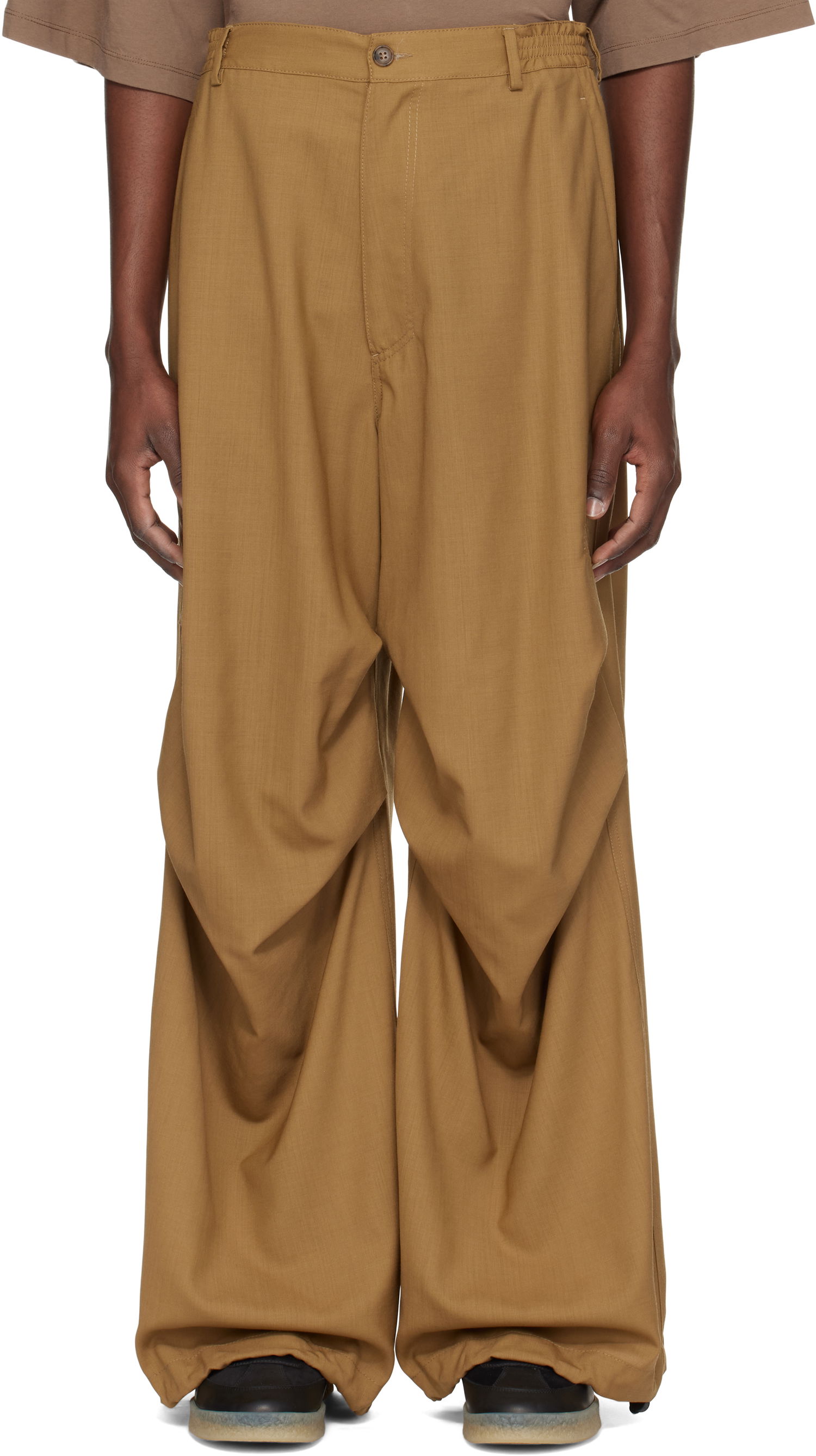 Nohavice Maison Margiela MM6 Maison Margiela Draped Trousers Hnedá | SH0KA0037 M35080, 0