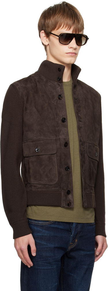 Bunda Tom Ford TOM FORD Suede and Merino Jacket Hnedá | KBF001-YMW110, 1