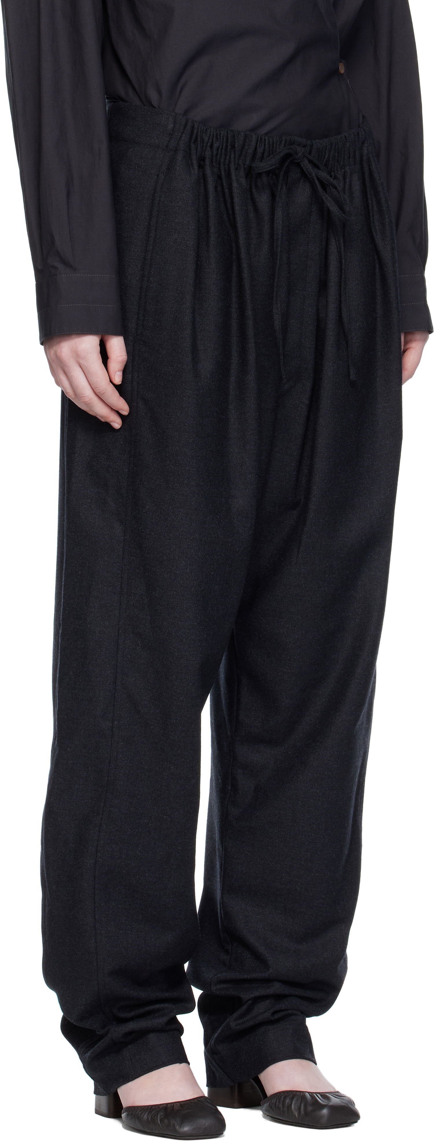 Nohavice LEMAIRE Drawstring Trousers Čierna | PA1222 LF1158, 1