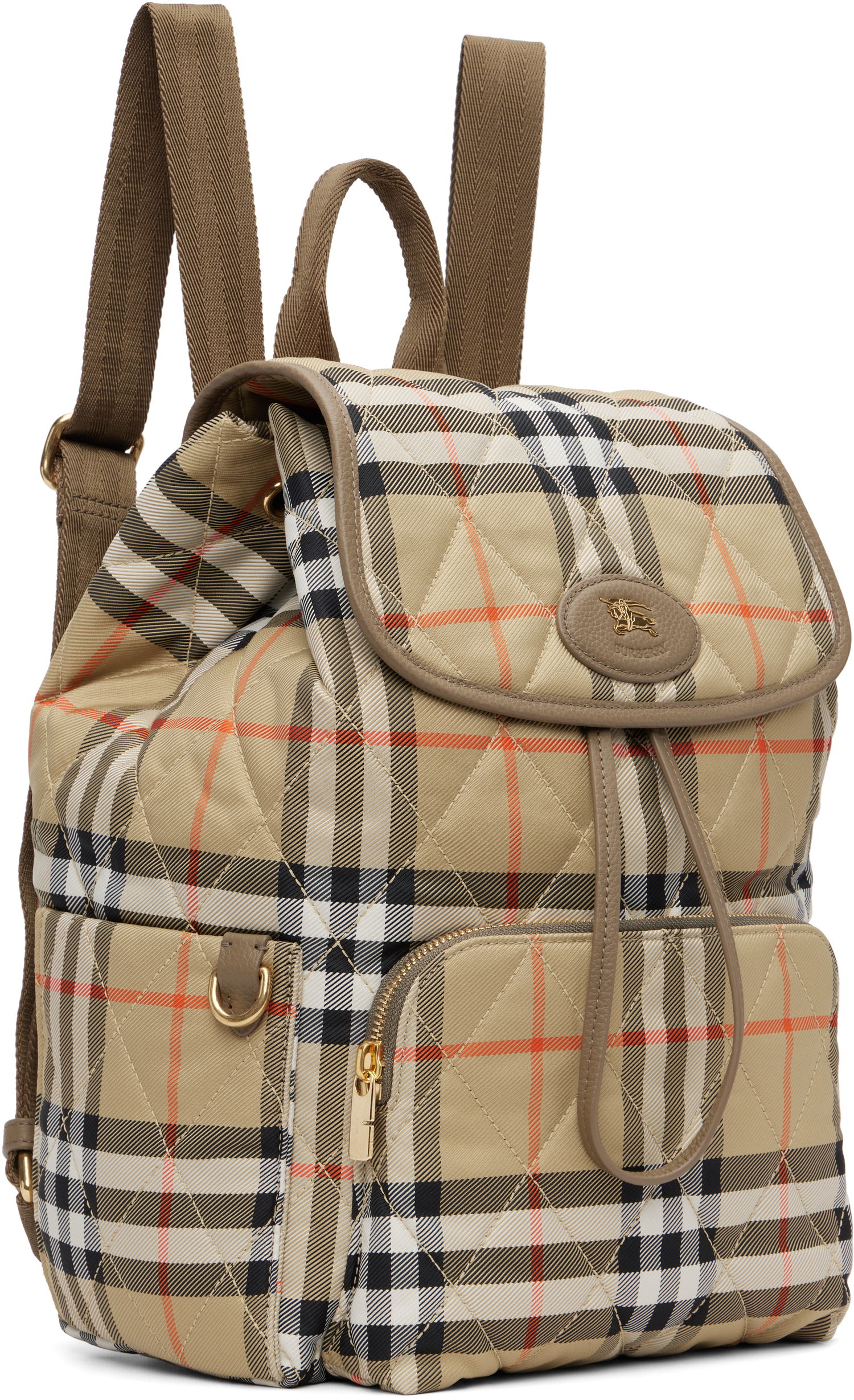Batoh Burberry Burberry Horseshoe Quilted Backpack Béžová | 8115396, 1