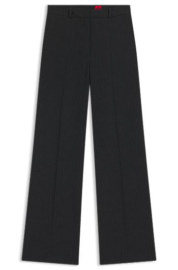 Nohavice BOSS Regular-fit Pinstripe Trousers Čierna | 50547586