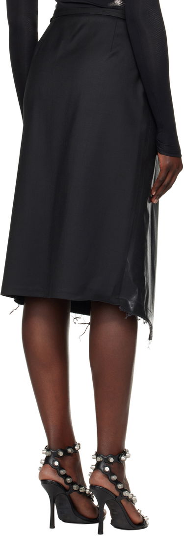 Sukňa Diesel Asymmetrical Faux Leather Midi Skirt Čierna | A16413 0NKBV, 2