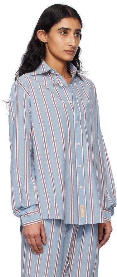 Košeľa Bode Bode Regatta Stripe Shirt Modrá | MRS25SH026, 4