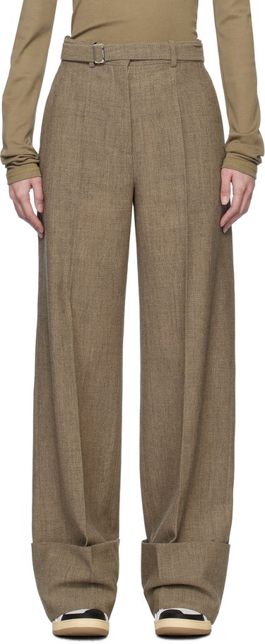 Nohavice LANVIN Lanvin Wide-Leg Cuffed Wool Trousers Hnedá | RW-TR0510-6040-P25, 0