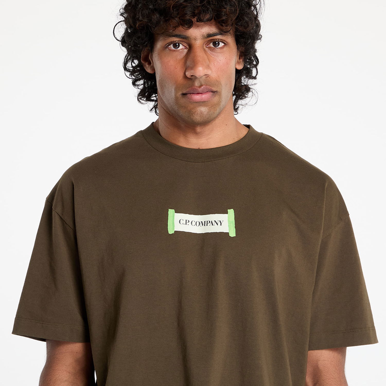 Tričko C.P. Company C.P. Company Logo-Print T-Shirt Zelené | 18CMTS148A006586W-683, 1