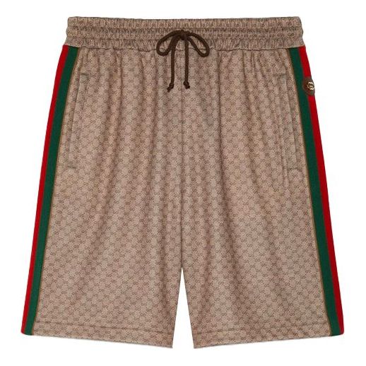 Tepláky Gucci Knit Webbing Shorts Béžová | 654762-XJDFB-2100