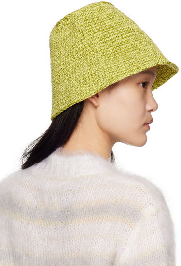 Klobúk BY FAR BY FAR Robbie Crochet Bucket Hat Zelené | 23SSROBAPLCOTME, 2