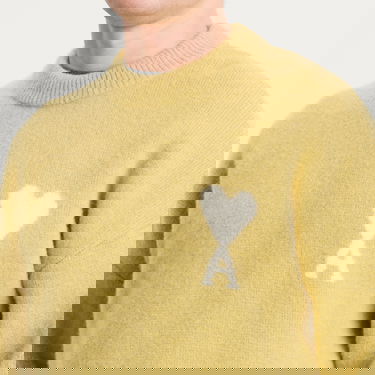 Sveter AMI Alpaca Knit ADC Crew Neck Jumper Žltá | H25UKS836-KN0135-3993H25, 5