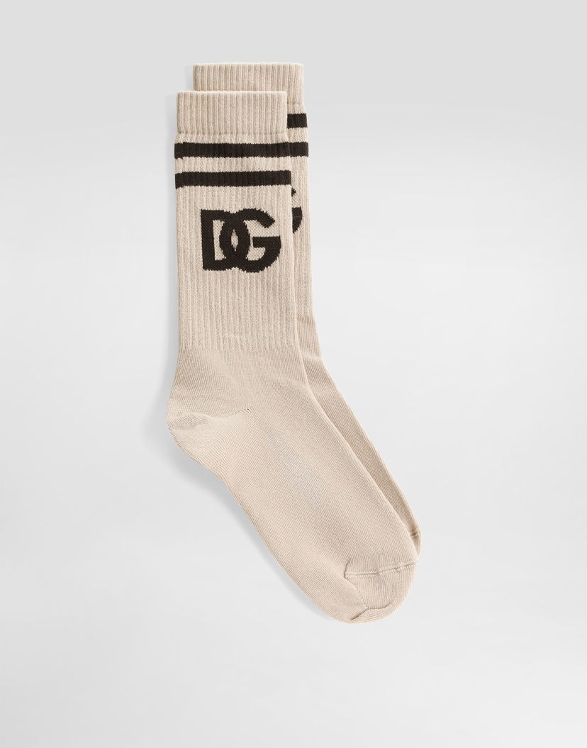 Ponožky Dolce & Gabbana Dolce & Gabbana DG Logo Jacquard Socks Béžová | GXS80TJFMLAM9477