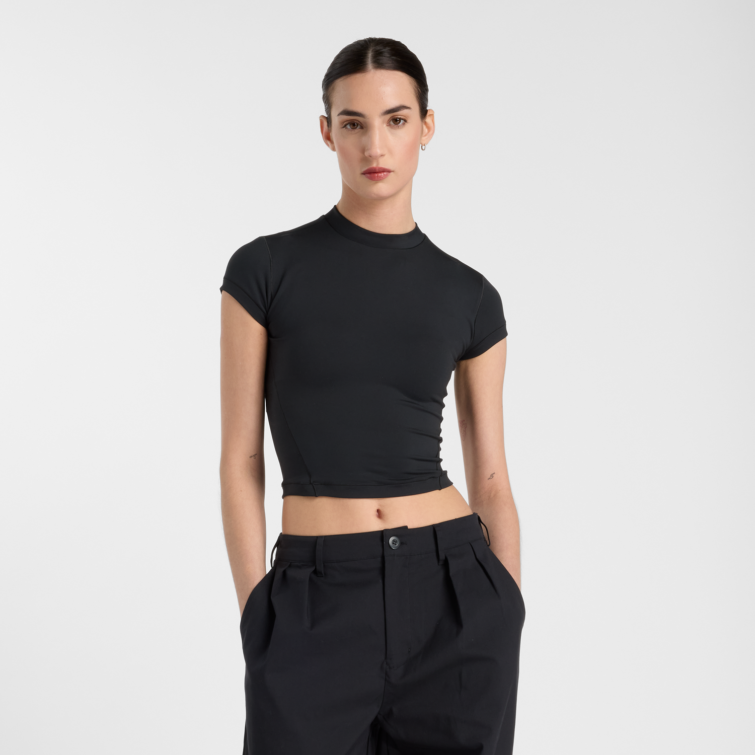 Crop Top New Balance Fitted Crop Top Čierna | NBWT51126BK, 0