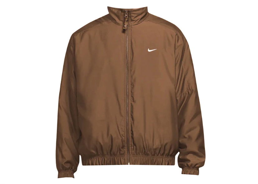 Bomber bunda Nike lab Solo Swoosh Satin Bomber Jacket Ale Brown/White Hnedá | DN1266-270
