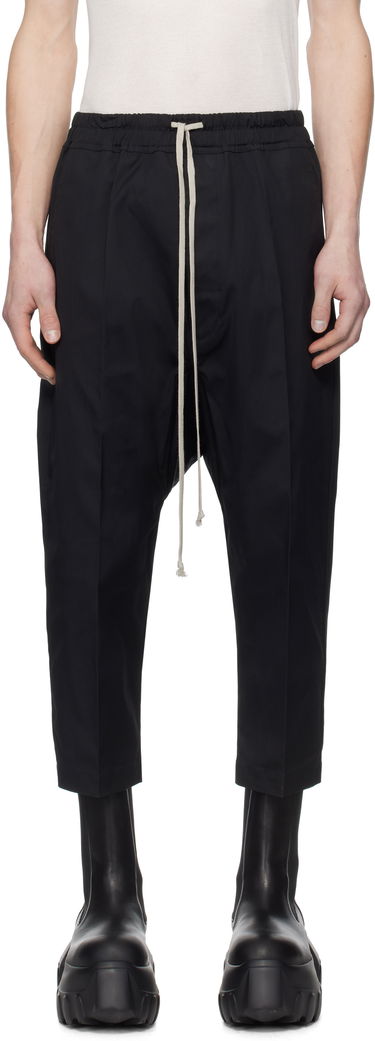 Nohavice Rick Owens Rick Owens Hollywood Drawstring Cropped Trousers Čierna | RU01E5381 TE, 0