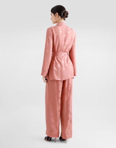 Pyžamo Dolce & Gabbana Dolce & Gabbana Silk Satin Jacquard Pajama Pants with All-over DG Logo Ružová | FTAMPTFJ1JOF0473, 2