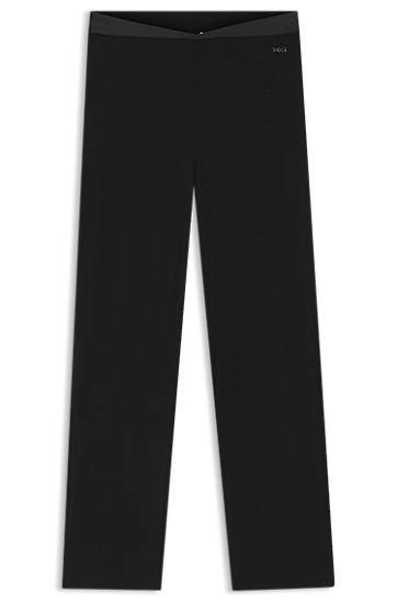 Pyžamo BOSS Stretch Pajama Pants with Satin Inserts Čierna | 50545593, 0