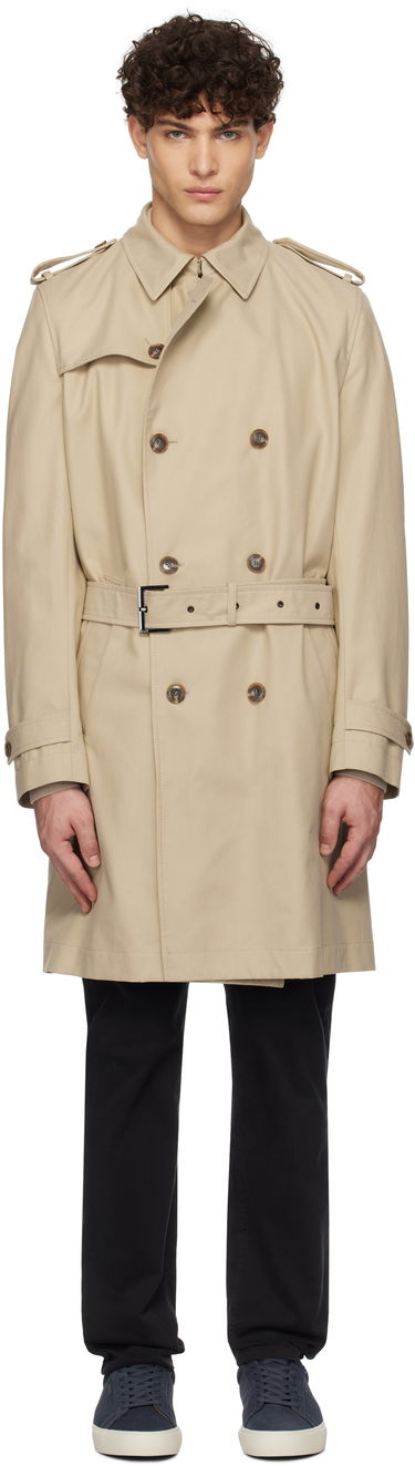 Trenčkot BOSS BOSS Double-Breasted Trench Coat Béžová | 50534911, 0