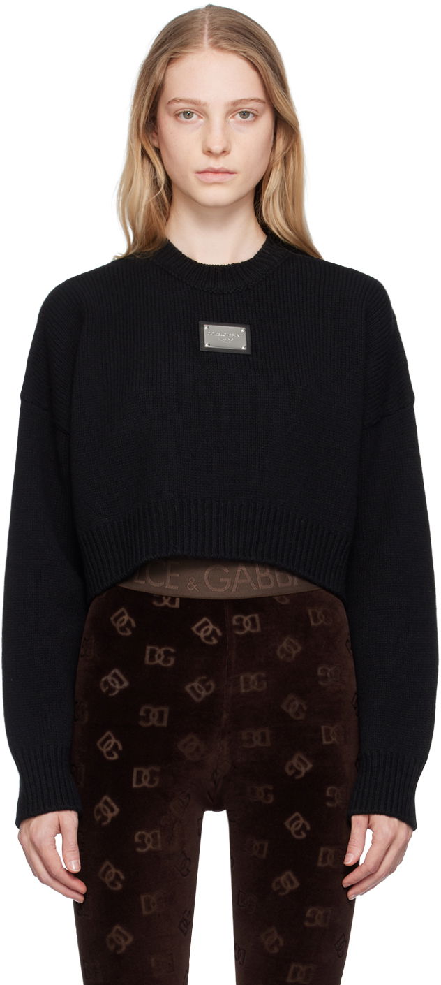 Sveter Dolce & Gabbana Black Plaque Sweater Čierna | FXL67T JFMU0, 0
