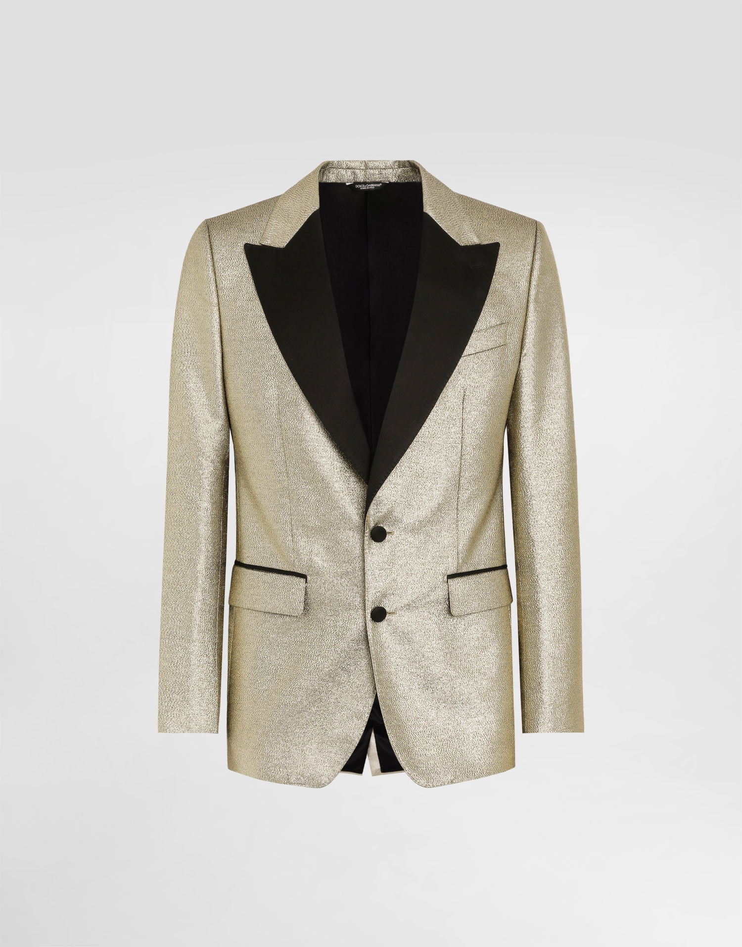 Košeľa Dolce & Gabbana Single-breasted Lamé Jacquard Tuxedo Jacket Béžová | G2QU6TFJODVS0997, 0