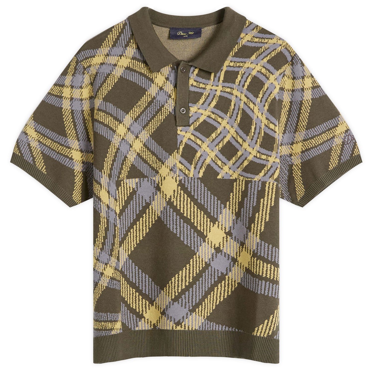 Polo tričko Dime Dime Antique Knit Polo Shirt Zelené | DIMESP258BRW, 1