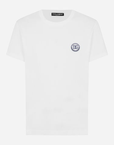 Tričko Dolce & Gabbana Short-sleeved T-shirt With Dg Embroidery Biela | G8RN8ZG7M8XW0800, 0