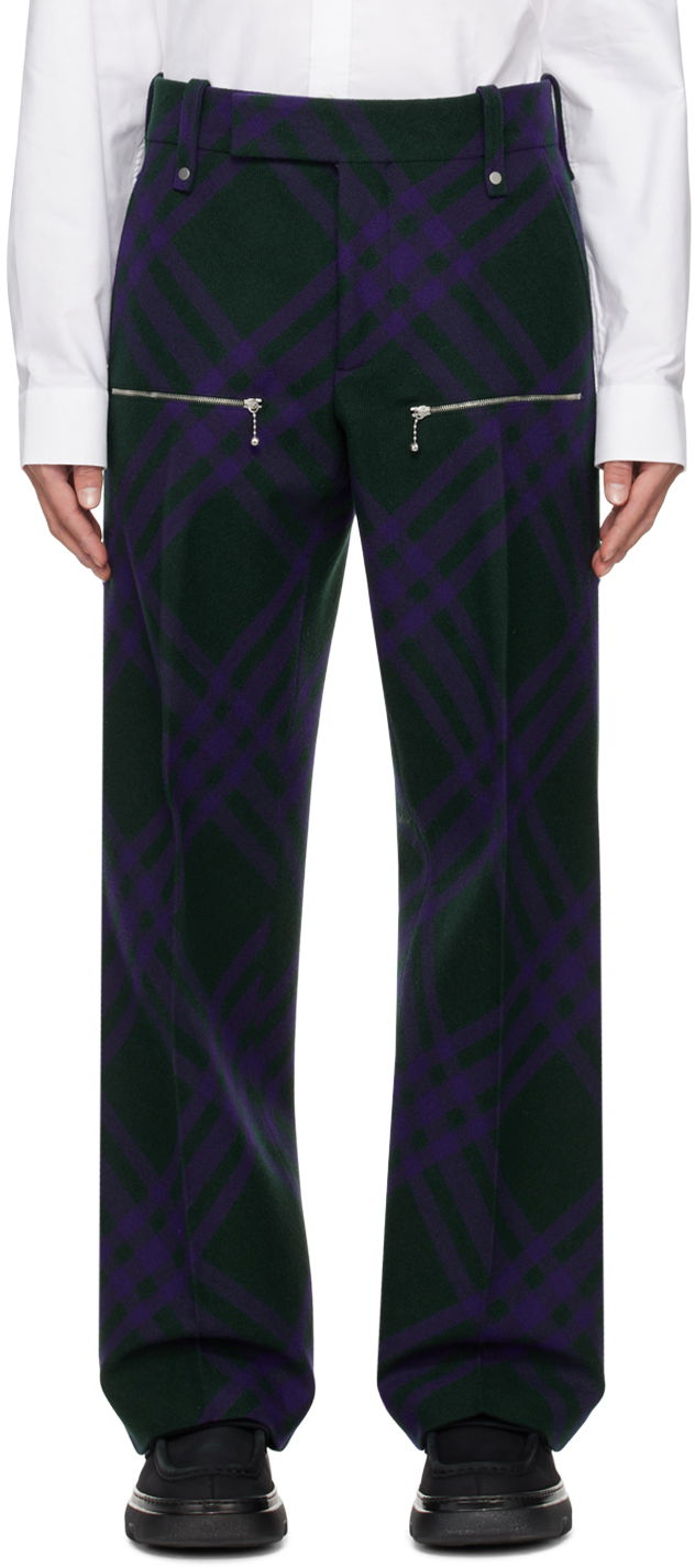 Džínsy Burberry Check Trousers Navy | 8077647, 0