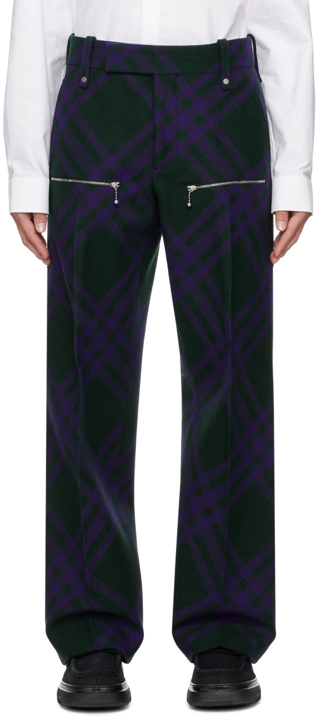 Džínsy Burberry Check Trousers Navy | 8077647