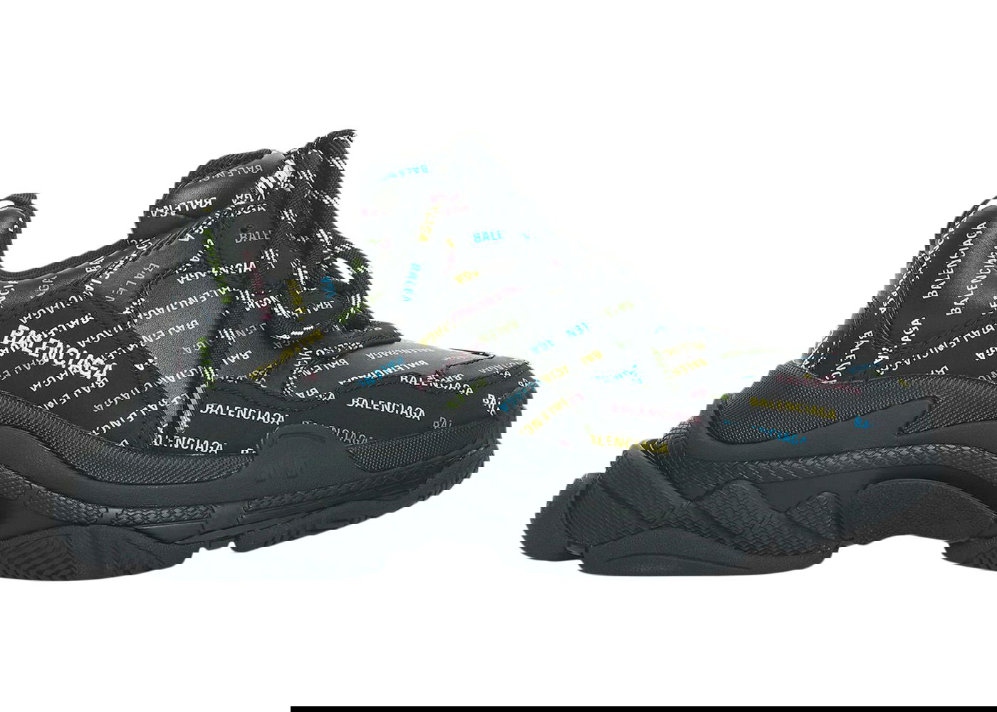 Tenisky a topánky Balenciaga Triple S AllOver Logo Black Multicolor Čierna | 536737W2FA81083, 0