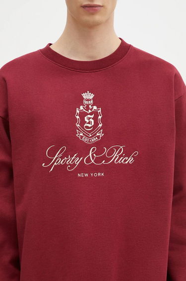 Sveter Sporty & Rich Sporty & Rich Vendome Embroidered Sweatshirt Vínová | ST071506205RE10, 6