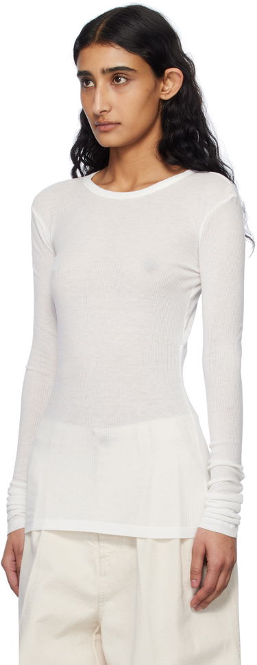Košeľa Ann Demeulemeester Ann Demeulemeester Fiene Long Sleeve T-Shirt Biela | 2510-W-JTS12-FA570-002, 3