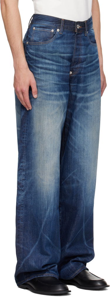 Džínsy KENZO Kenzo Paris Turn Up Wide Fit Jeans Modrá | FF65DP4216I7, 1