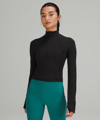 Mikina lululemon It's Rulu Cropped Half-Zip Running Top Čierna | prod10641685, 7