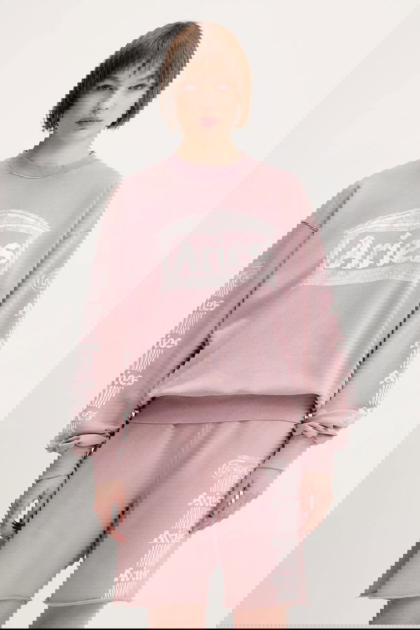 Mikina Aries Aries Aged Ancient Column Graphic Sweatshirt Ružová | AR2003303, 1