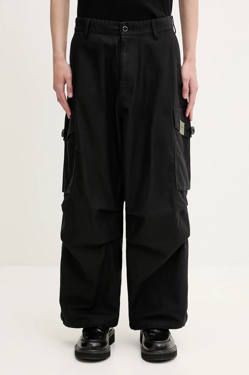 Cargo nohavice Neighborhood NEIGHBORHOOD Wide Cargo Pants Čierna | 251SPNH.PTM06, 0