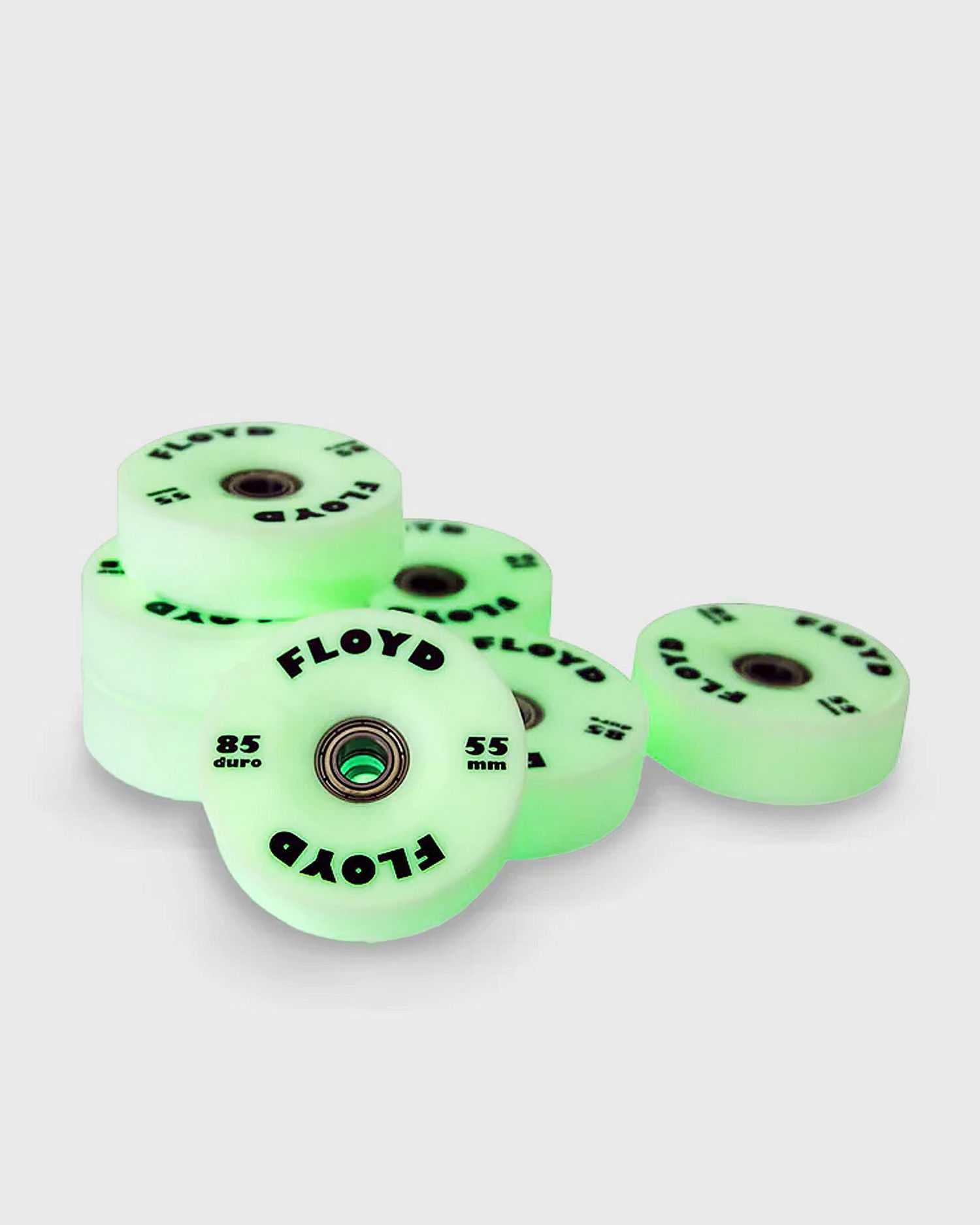 Športový doplnok Floyd Glow-in-the-Dark Skate Wheels 55mm Zelené | FL1901-WH001, 0