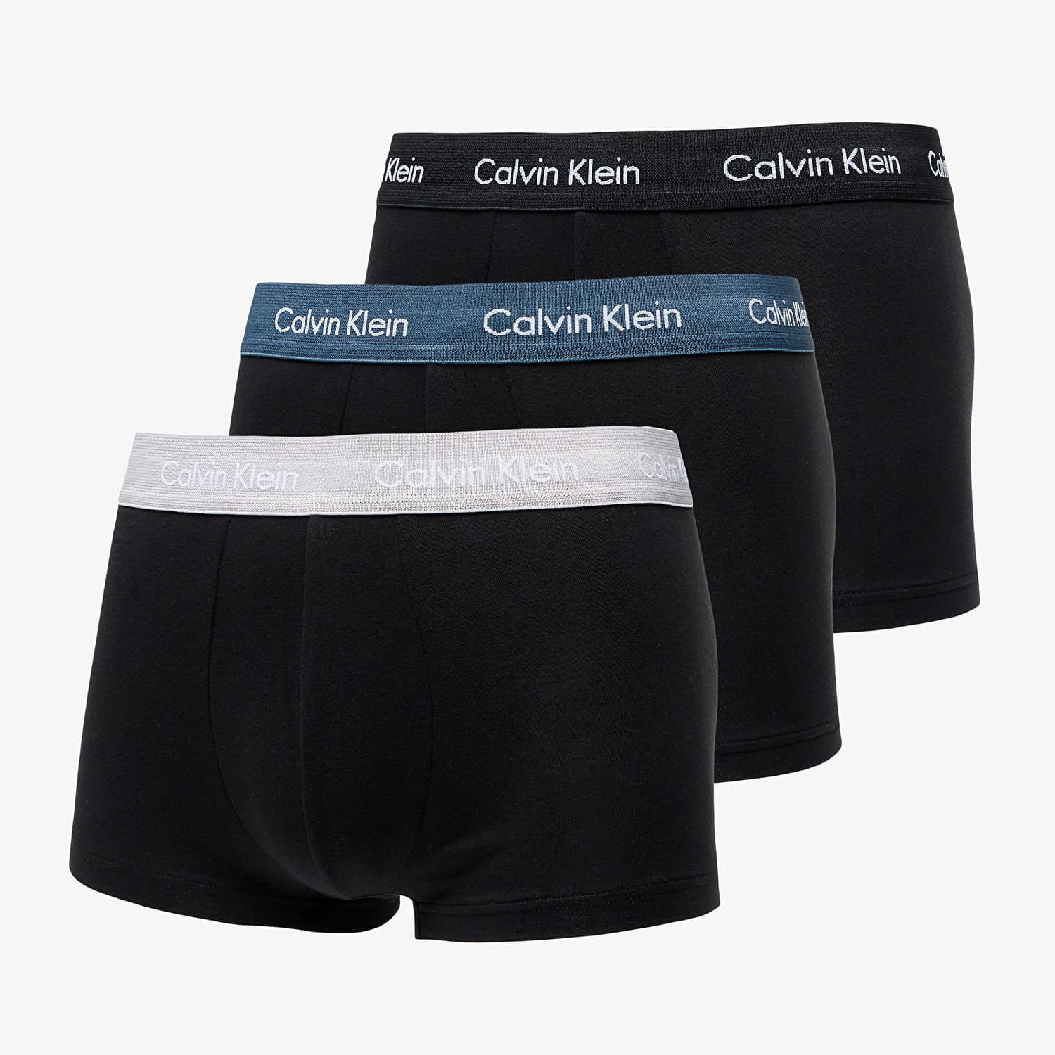 Spodná bielizeň a ponožky CALVIN KLEIN Cotton Stretch Low Rise Trunk 3-Pack Čierna | U2664G QRV, 0